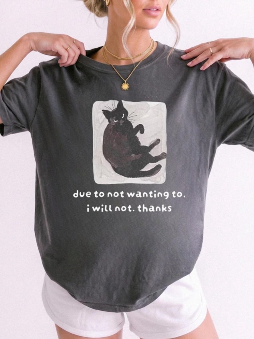 Comfort Colors Pepper Cat Graphic Tee - Black